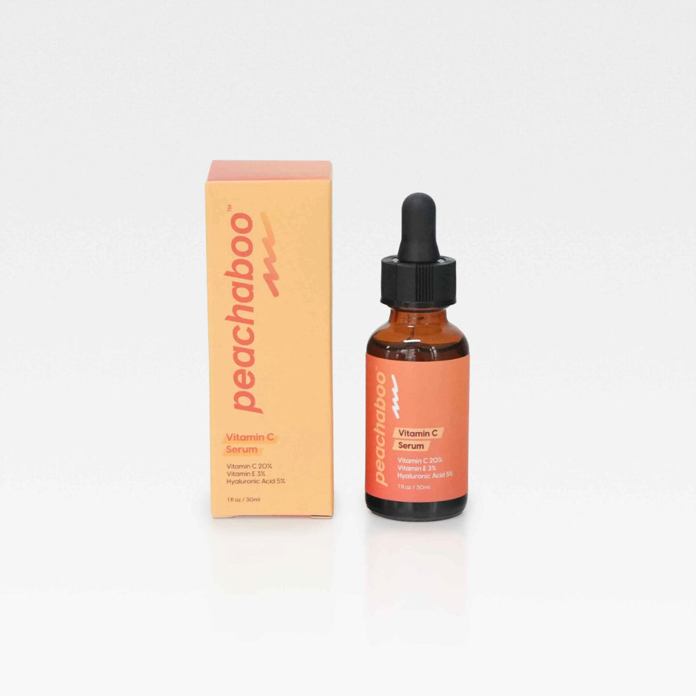 30ml bottle of Peachaboo Vitamin C Serum, designed to enhance skin radiance and vitality.