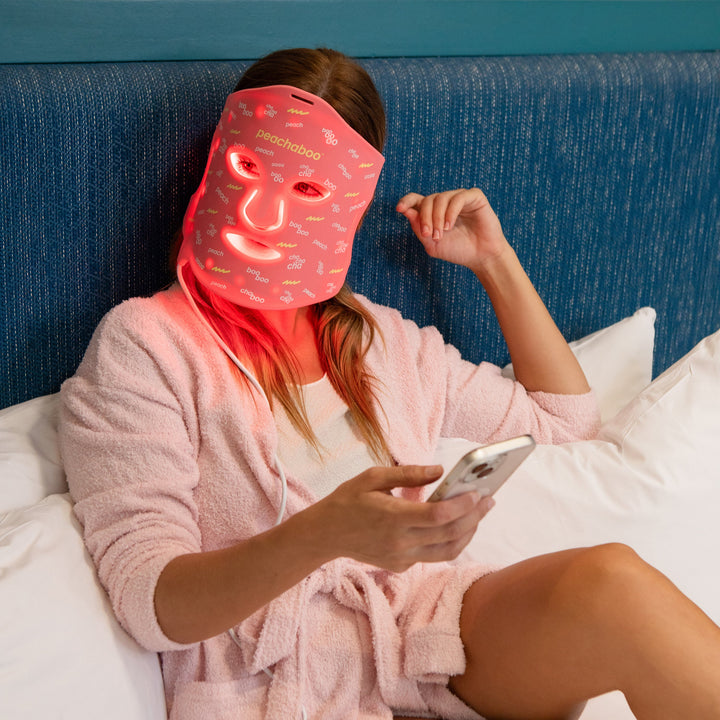 Peachaboo Pro Glo Silicone LED Light Therapy Mask (with Near-Infrared)
