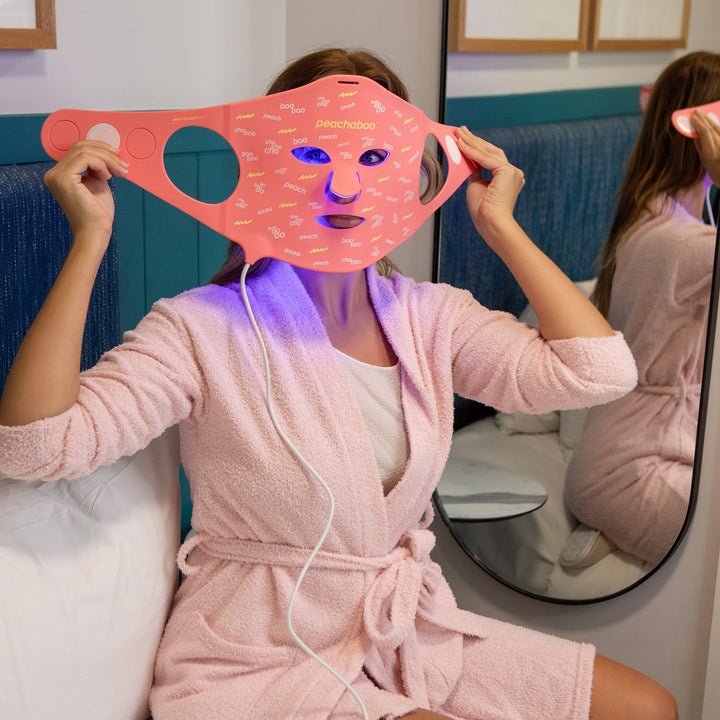 Peachaboo Pro Glo Silicone LED Light Therapy Mask (with Near-Infrared)