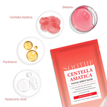 Load image into Gallery viewer, Centella Asiatica Soothing Facial Mask (4-pack)