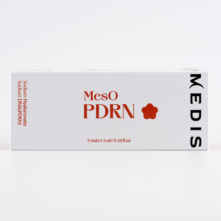 Front view of the Medisco MesO PDRN Ampoule packaging box on a clean white background.