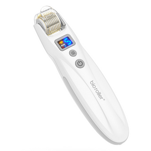 Bio Roller G5 Rechargeable Derma Roller with LED and EMS (540 Pins) turned on