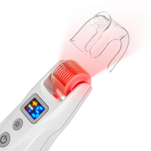 Illustration of Bio Roller G5 Rechargeable Derma Roller with LED and EMS (540 Pins) with RED LED