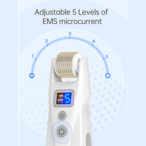 Illustration of Bio Roller G5 Rechargeable Derma Roller with LED and EMS (540 Pins) adjustable EMS