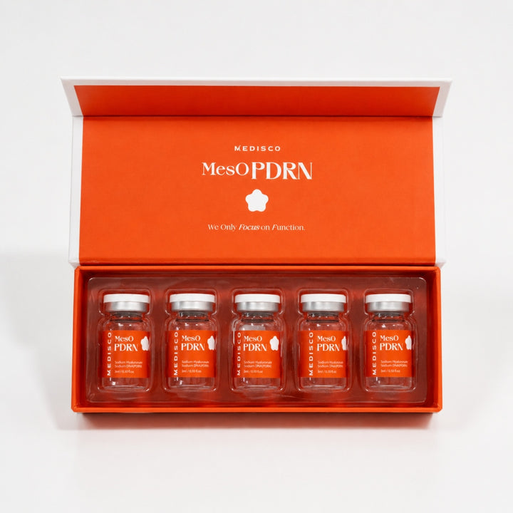 Medisco MesO PDRN Advanced Skin Regeneration Ampoule open kit with five vials
