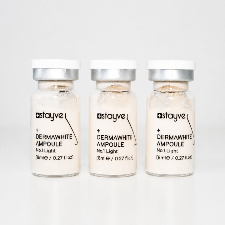Three Stayve Dermawhite Ampoule No.1 Light vials for professional BB glow treatments