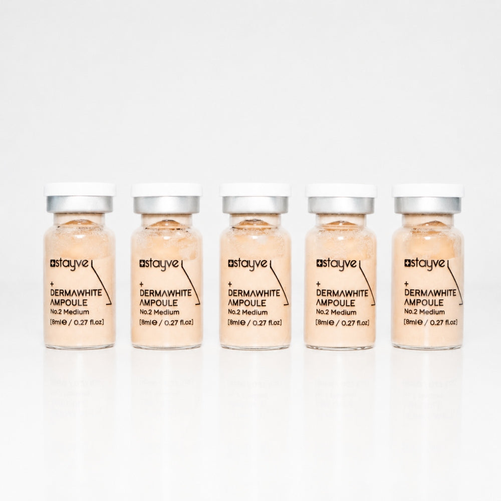 Five Stayve Dermawhite Ampoule No.2 Medium vials for BB glow treatment use