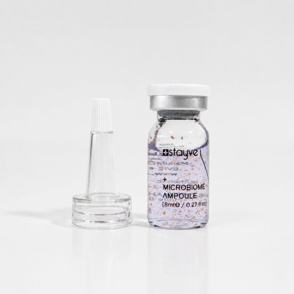 Stayve Microbiome Ampoule vial with applicator cap for skin booster treatment use