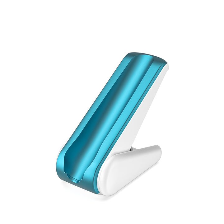 Empty teal and white dock stand for the Dr. Pen H6 microneedling pen.

