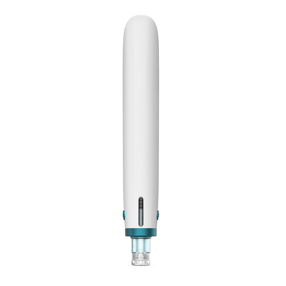 Dr. Pen H6 wireless microneedling pen, back view, showing needle cartridge tip.