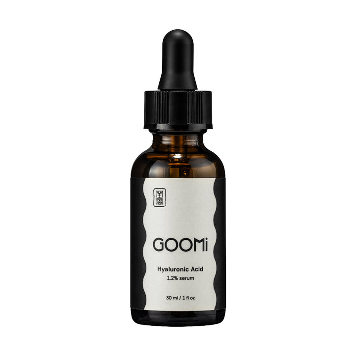 GOOMi Hyaluronic Acid 1.2% Serum 30ml hydrating face serum in amber dropper bottle
